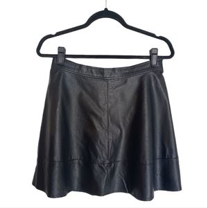 ANGL Faux Leather Black A Line Fit & Flare Mini Skirt Medium